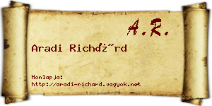 Aradi Richárd névjegykártya